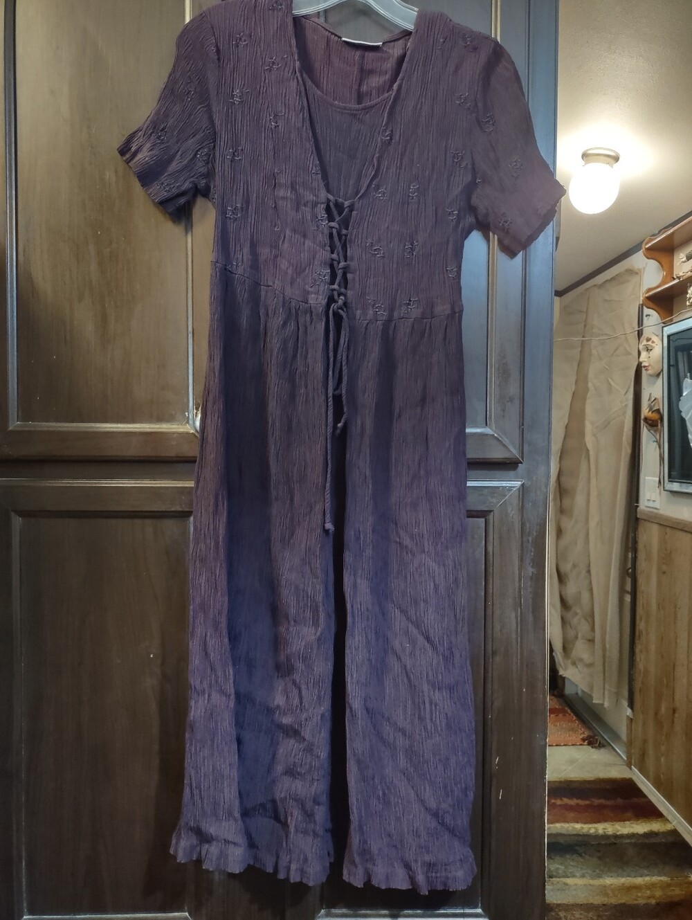 The Avenue Size Medium Plum cotton/rayon Summer Midi Dress
